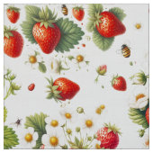 Aardbei Botanische Cottagecore Stofprint Stof (Swatch)