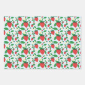 Aardbei Botanische Gift Wrap All-Over Patroon Inpakpapier Vel (Voorkant 3)