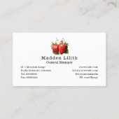 Aardbei botanische illustratie visitekaartje (Achterkant)