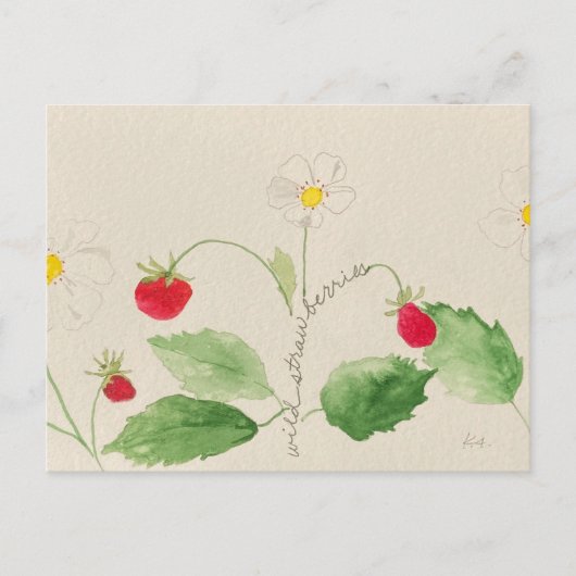 aardbei briefkaart (Voorkant)