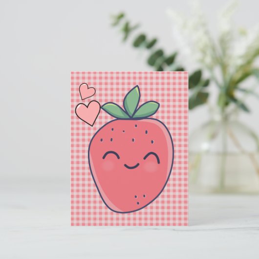 Aardbei Briefkaart (Staand voorkant)