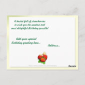 Aardbei ~ Briefkaart van Granmoeder op zaterdag (Achterkant)