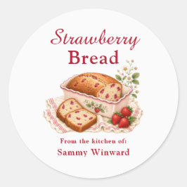 Aardbei Brood Thuisgemaakte Cadeau Label