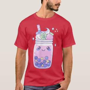 Aardbei Bubble Milk Tea Boba Cute Kawaii Aesthe T-shirt