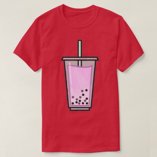 Aardbei Bubble Tea T-shirt (Design voorkant)
