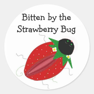 Aardbei Bug Ronde Sticker