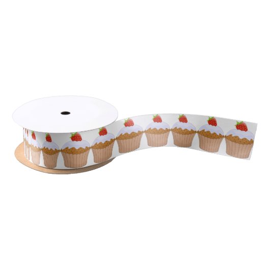 Aardbei Bun Satin Ribbon Satijnen Lint (Spoel)