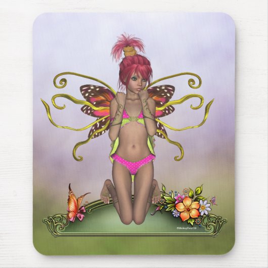 Aardbei Butterfly Fairy Mousepad Muismat (Voorkant)