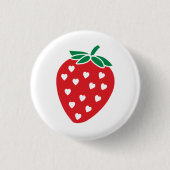 Aardbei Button Sweet Love Heart Strawberry Pin (Voorkant)