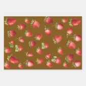 Aardbei Cacao Strepen Inpakpapier Vel (Voorkant 2)