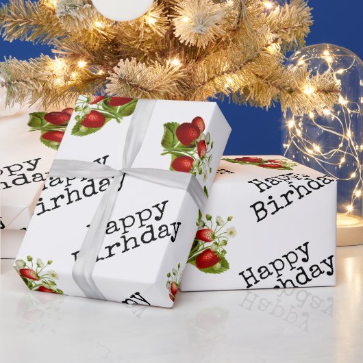 Aardbei cadeaupapier (Feestdagen)