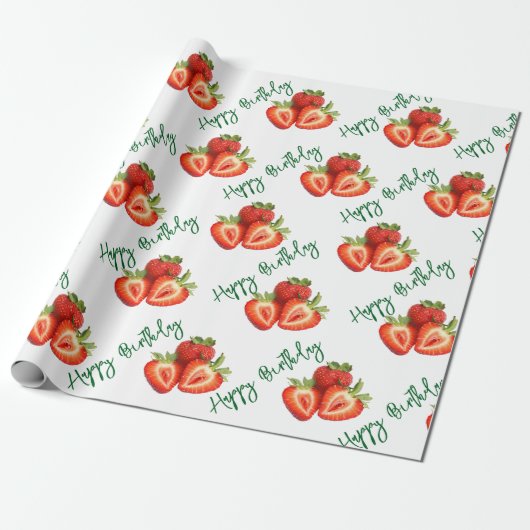 Aardbei  cadeaupapier (Uitgerold)