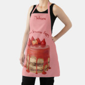 Aardbei Cake aangepaste naam & tekstplatform Schort (Insitu)
