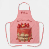 Aardbei Cake aangepaste naam & tekstplatform Schort (Voorkant)