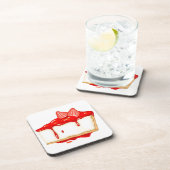 Aardbei Cheesecake heerlijke cake Bier Onderzetter (Rechterzijde)