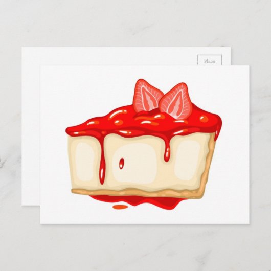 Aardbei Cheesecake heerlijke cake Briefkaart (Voorkant / Achterkant)