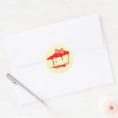 Aardbei Cheesecake heerlijke cake Ronde Sticker (Envelop)