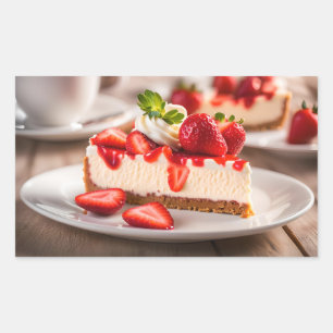 Aardbei Cheesecake Rechthoekige Sticker