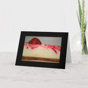 Aardbei Cheesecake Wenskaart en Note Kaart