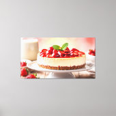 Aardbei Chesecake Canvas Afdruk (Voorkant)