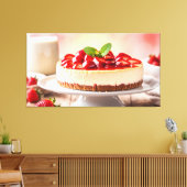 Aardbei Chesecake Canvas Afdruk (Insitu (Woonkamer))