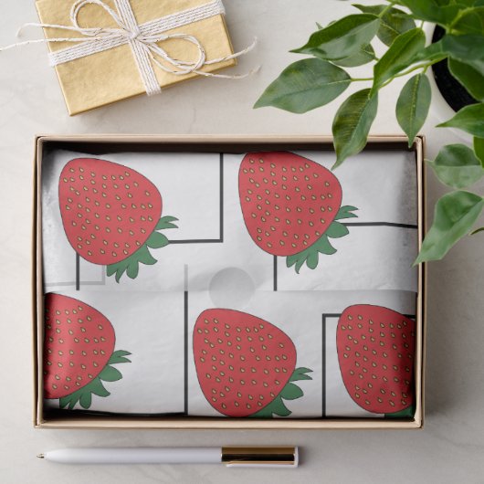 Aardbei Chevron Strepen Tissuepapier (Geschenk)