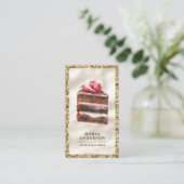 Aardbei Chocolade Cake Snee Taart Banketbakkerij Visitekaartje (Staand voorkant)