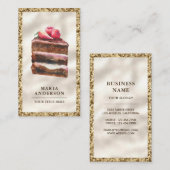 Aardbei Chocolade Cake Snee Taart Banketbakkerij Visitekaartje (Voorkant / Achterkant)