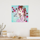 Aardbei Chocolade Ijs Fee Poster (Keuken)