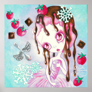 Aardbei Chocolade Ijs Fee Poster