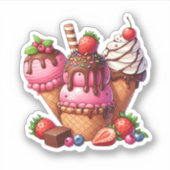 Aardbei chocolade ijs sticker (Voorkant)