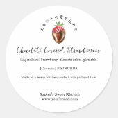 Aardbei Chocolade Ingrediënt Bakkerij Product Ronde Sticker (Voorkant)