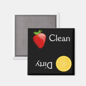 Aardbei citroen fruit schone vuile vaatwasser magneet (Voorkant / Achterkant)