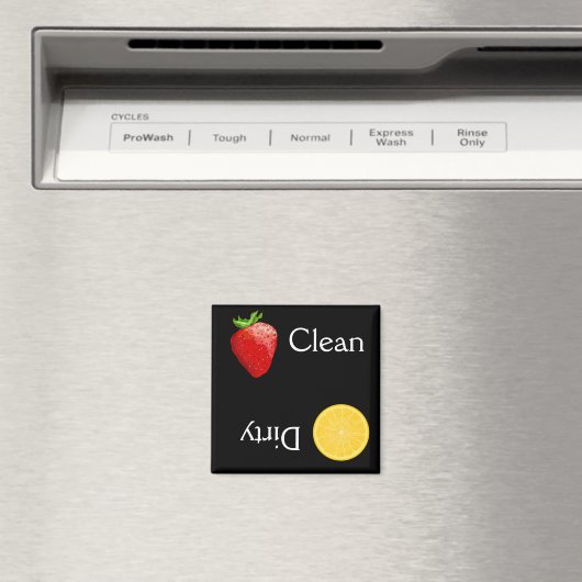 Aardbei citroen fruit schone vuile vaatwasser magneet (Insitu (Vaatwasser))