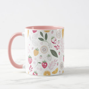 Aardbei Citrus Botanisch Patroon – 11 oz Combo Mok