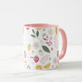 Aardbei Citrus Botanisch Patroon – 11 oz Combo Mok (Voorkant rechts)