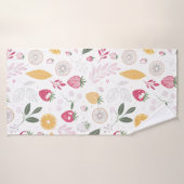 Aardbei Citrus Bries – Botanisch Handdoekontwerp Badhanddoek (Badhanddoek)