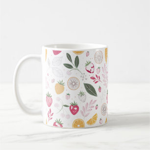 Aardbei Citrus Fruit Patroon Mok