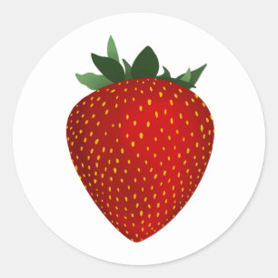 Aardbei Classic ronde sticker