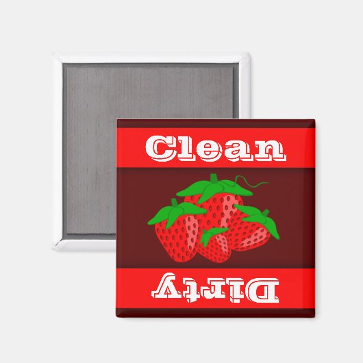 Aardbei Clean Vuil Indicator Vaatwasser Magneet (Voorkant / Achterkant)
