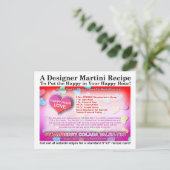 Aardbei Colada Valentijnsdag Martini Recept Feestdagenkaart (Staand voorkant)
