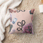 Aardbei Collage esthetisch-Schattigee pastel Vinta Kussen (Deken)