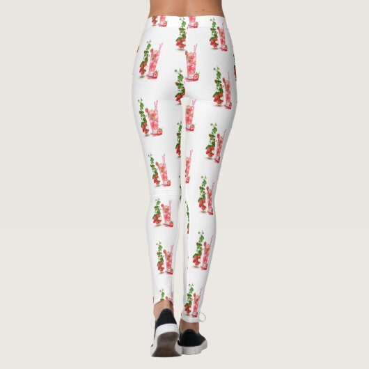 Aardbei Cool Drink Party Grappige Leggings (Achterkant)