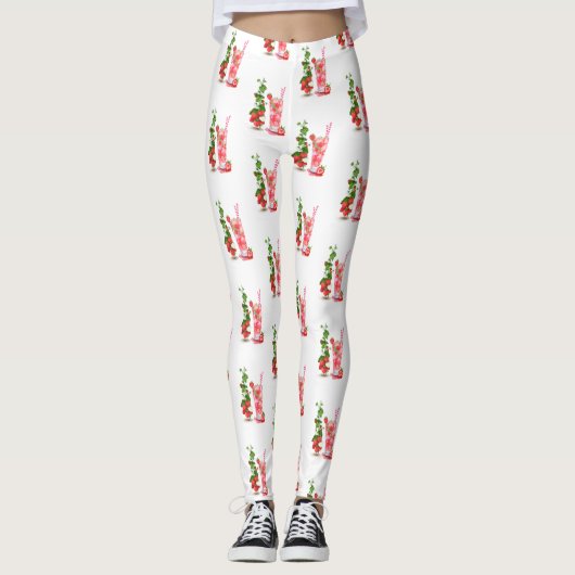 Aardbei Cool Drink Party Grappige Leggings (Voorkant)