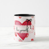 Aardbei Coquette Love Yourself Positiviteit Mok (Midden)