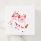 Aardbei Coquette Verjaardag Party Square Bedankjes Labels (In situ)