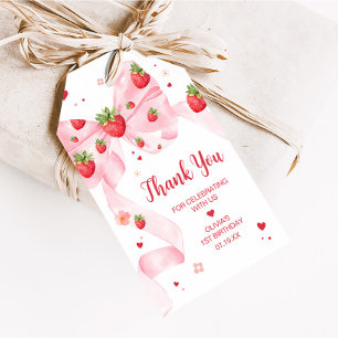 Aardbei Coquette Verjaardagsfeest Favoriet Tags Cadeaulabel