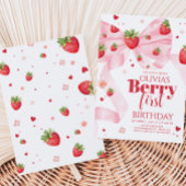 Aardbei Coquette Verjaardagsfeestje Kaart