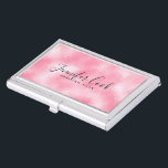 Aardbei & Cream Moderne Faux Glitter Visitekaarthouder<br><div class="desc">Elegante moderne eenvoudige faux glitter aardbei en crème tinten aanpasbare sjabloon.</div>
