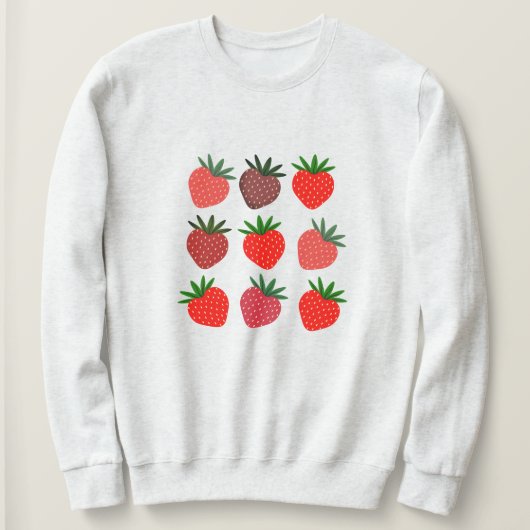 Aardbei Crewneck Kawaii Sweatshirt esthetiek (Design voorkant)